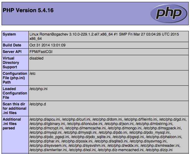 PHP INFO